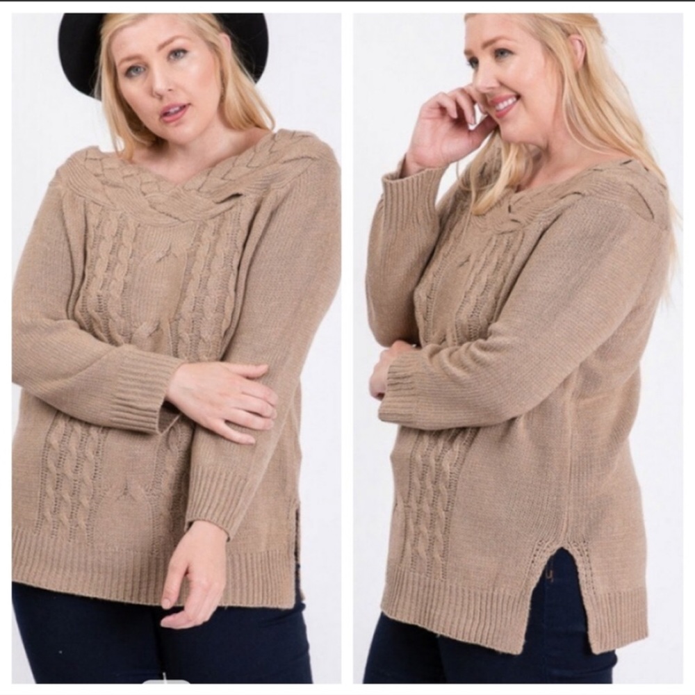 🛍️# 181 Plus Size Cable Knit Sweater